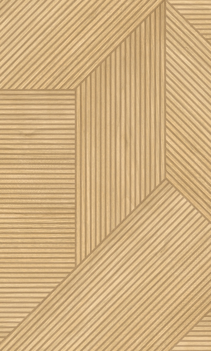 media image for Geometric Wood Panel Wallpaper in Camel 23