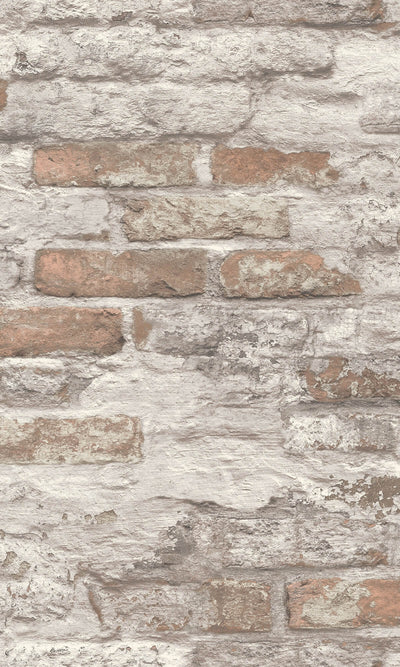 product image of Asperia Concrete Brick Effect Wallpaper in Brown/White 587