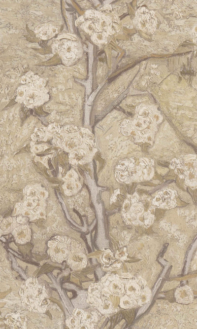 product image of Van Gogh Blossoming Pear Tree Tropical Wallpaper in Beige 560