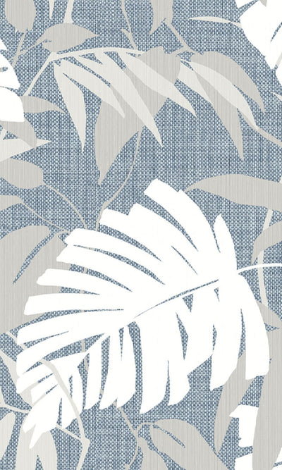product image of Printed Palm Leaves Botanical Wallpaper in Ocean Swell 520