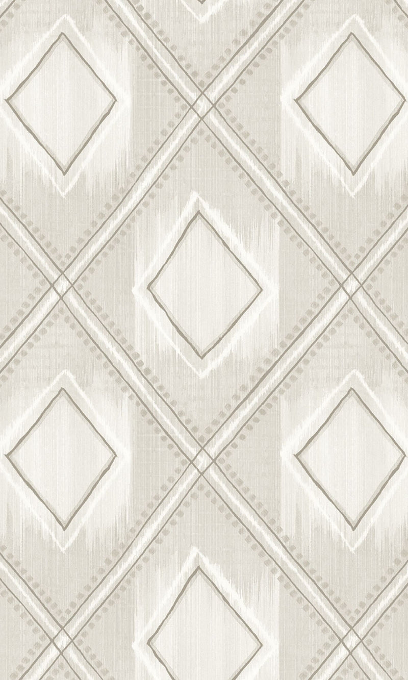 media image for Sample Geometric Diamond Wallpaper in Egg Shell  260