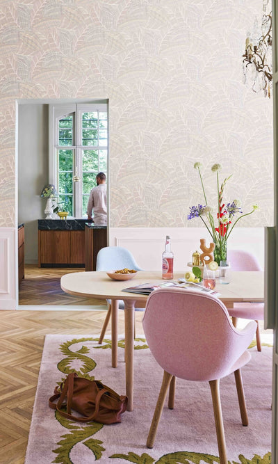 product image for Funky Leaves Botanical Wallpaper in Beige 45