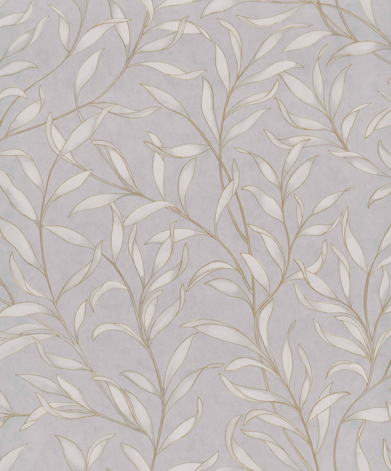 media image for Twigs Leaves Floral Wallpaper in Grey 213