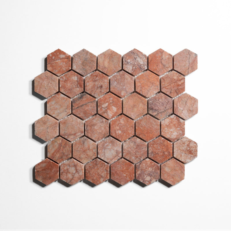 media image for Rojo Breccia 2" Hexagon Tile 29