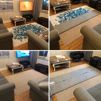product image for Beige Sea Waves Modern Living Room Area Rug 36