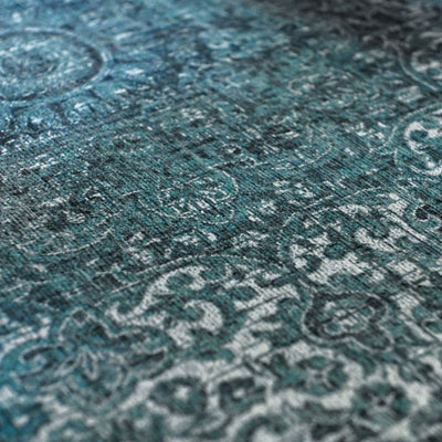 product image for Blue Floral Garden Traditional Area Rug 53
