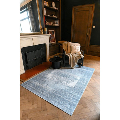 product image for Light Blue Floral Garden Traditional Area Rug 89