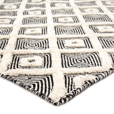 product image for Bosc Indoor/ Outdoor Trellis Ivory & Black Area Rug 76