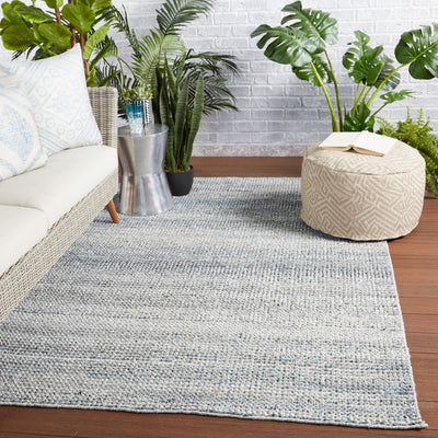 product image for Crispin Indoor/Outdoor Solid Blue & White Rug by Jaipur Living 88