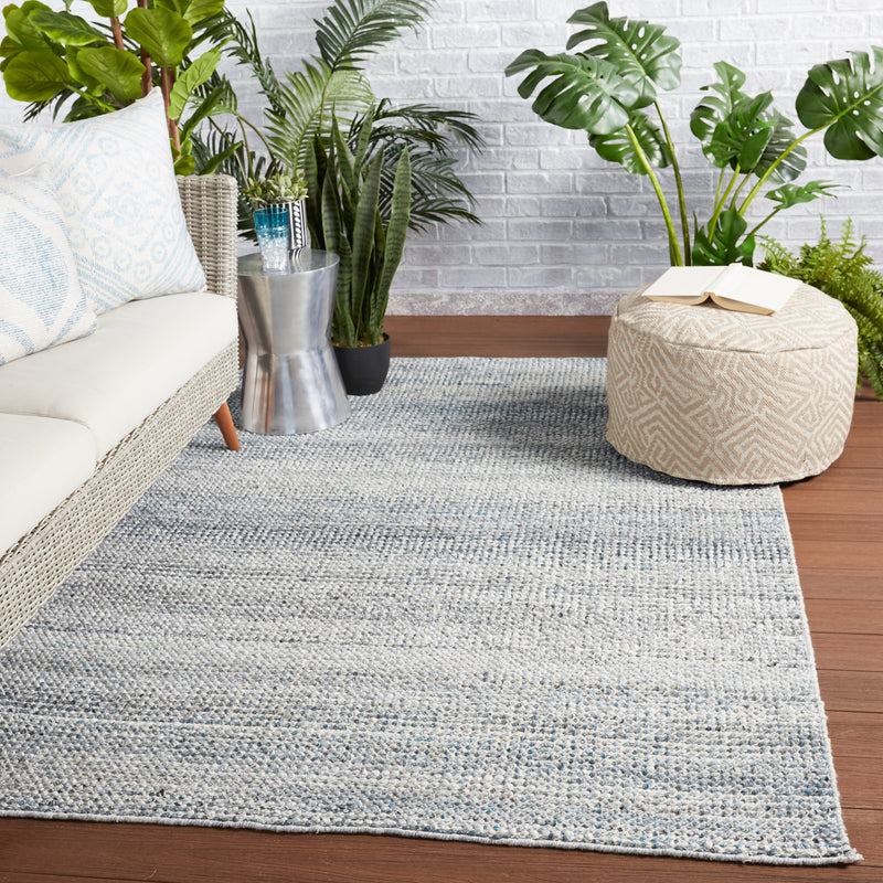media image for Crispin Indoor/Outdoor Solid Blue & White Rug by Jaipur Living 281