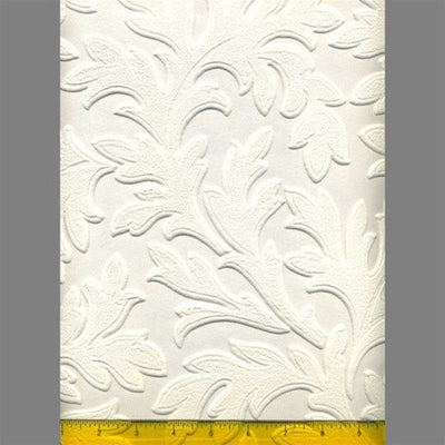 product image of sample anaglypta premium textured vinyl high leaf floral paintable wallpaper by burke decor 1 556