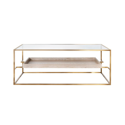 product image for Glass Top Coffee Table With Floating Shelf By Bd Studio Ii Reagan Co 1 2