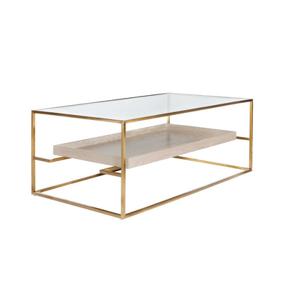 product image for Glass Top Coffee Table With Floating Shelf By Bd Studio Ii Reagan Co 3 28