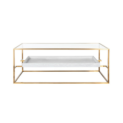 product image for Glass Top Coffee Table With Floating Shelf By Bd Studio Ii Reagan Co 2 30