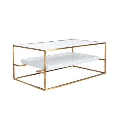 product image for Glass Top Coffee Table With Floating Shelf By Bd Studio Ii Reagan Co 4 79