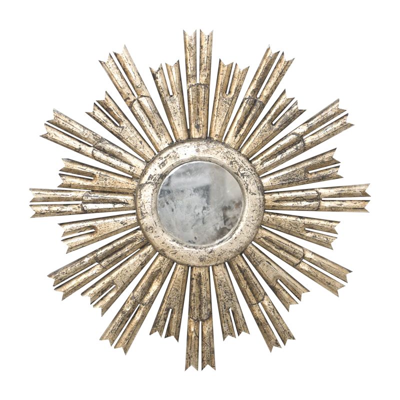 media image for rinaldo starburst mirror in champagne silver leaf w antique mirror center design by bd studio 1 238