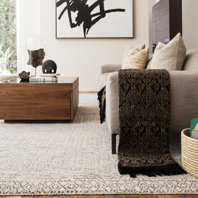product image for Neema Hand-Knotted Geometric Ivory & Dark Gray Area Rug 27