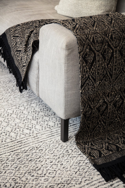 product image for Neema Hand-Knotted Geometric Ivory & Dark Gray Area Rug 21