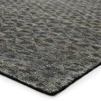 product image for Zaid Hand-Knotted Geometric Gray & Black Area Rug 97