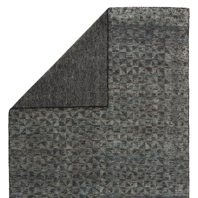 product image for Zaid Hand-Knotted Geometric Gray & Black Area Rug 2