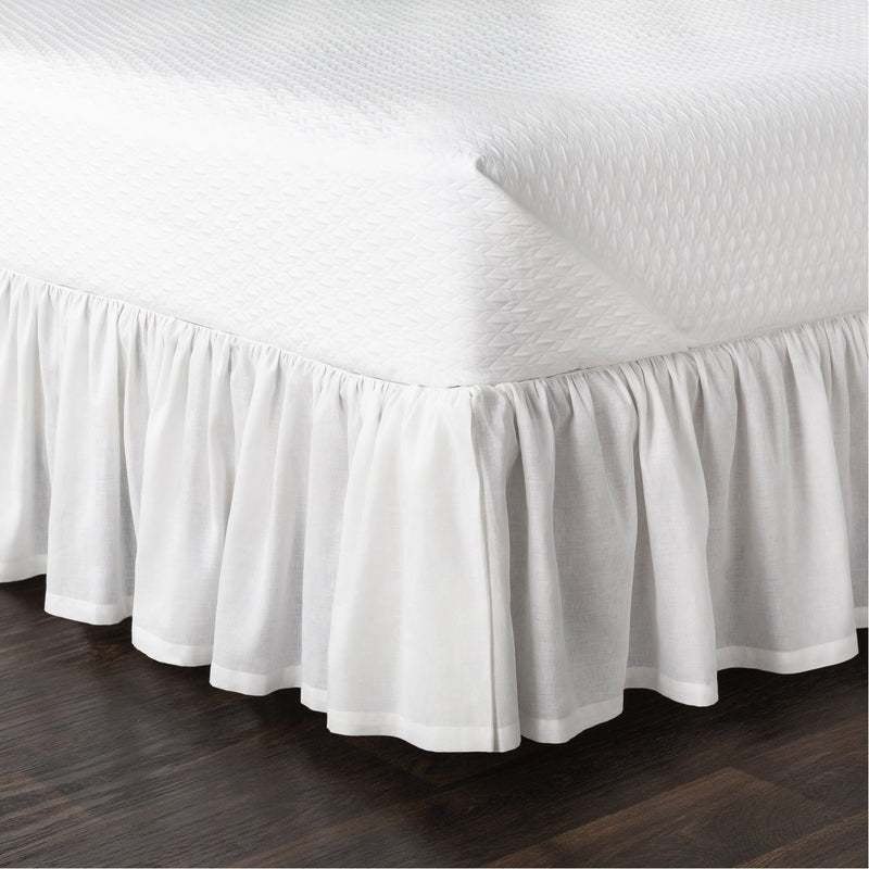 media image for Peyton Ruffle RLSKT-1002 Bed Skirt in White by Surya 290