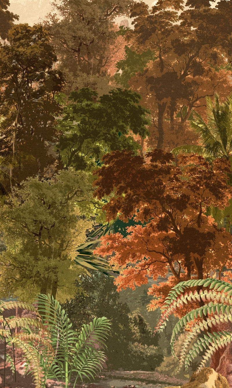 media image for Lush Foliage Jungle Wall Mural in Autumn 261
