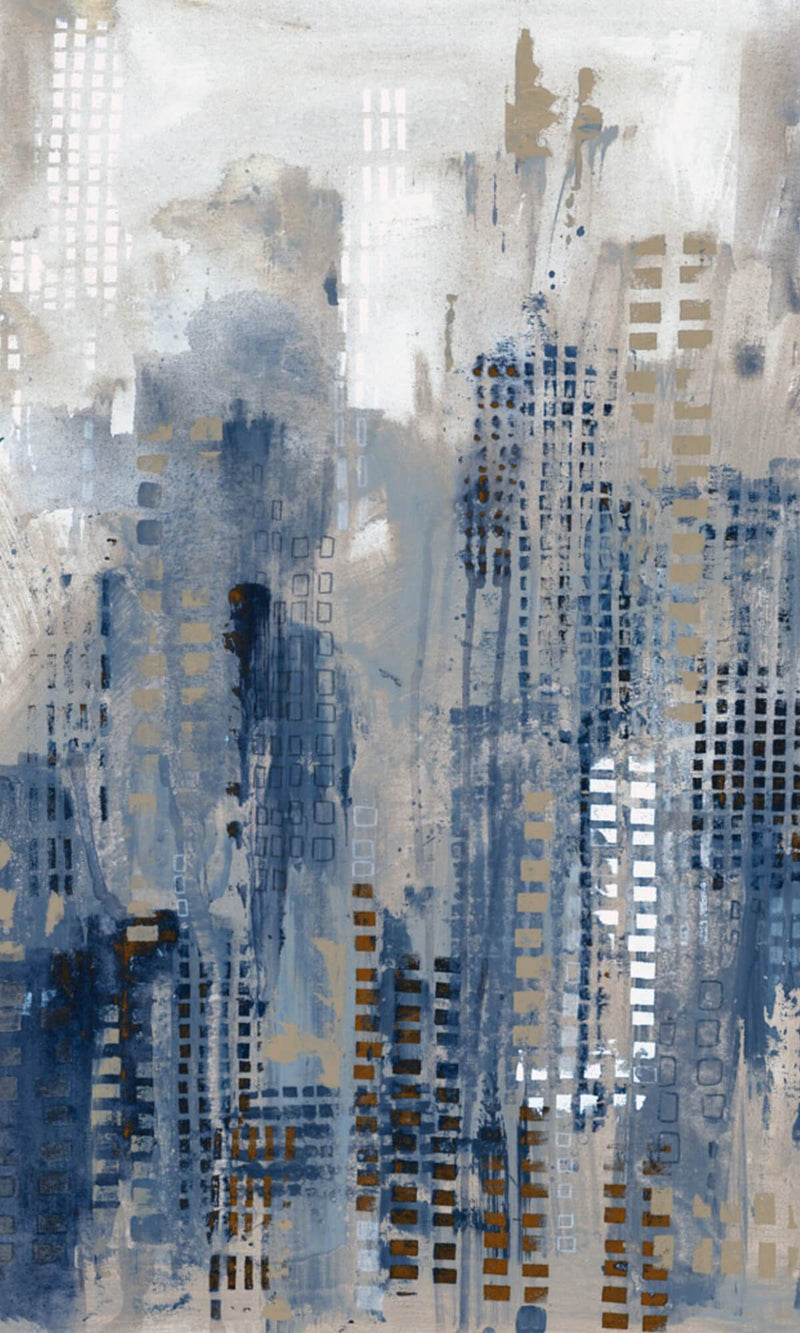media image for New York Skyline City Scapes Wall Mural in Blue 227