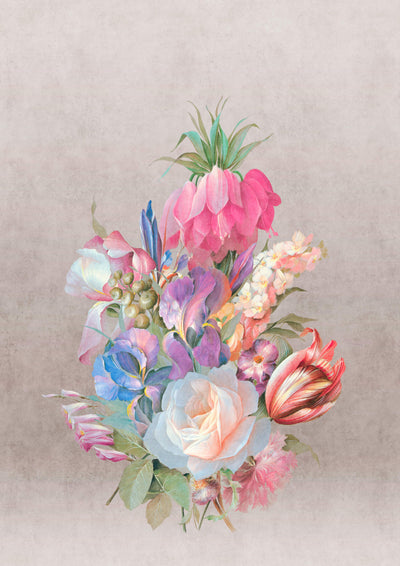 product image for Bold Floral Bouquet Wall Mural in Pink 87