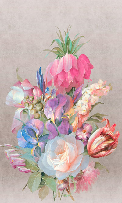 product image for Bold Floral Bouquet Wall Mural in Pink 67