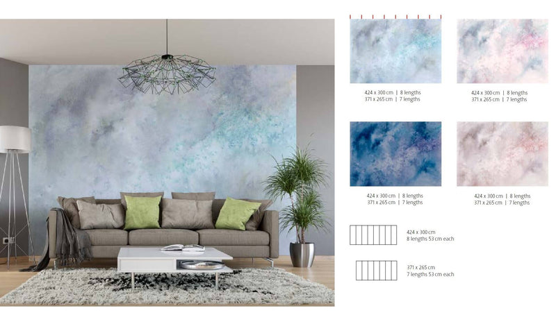 media image for 3-Dimensional Cloud in the Sky Wall Mural in Grey 254