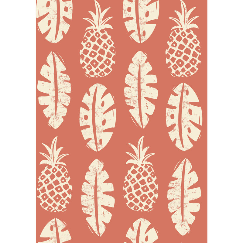 media image for Pineapple Block Print Peel & Stick Wallpaper in Coral by York Wallcoverings 219