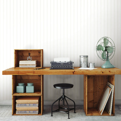 product image for Beadboard Peel & Stick Wallpaper in White by York Wallcoverings 65