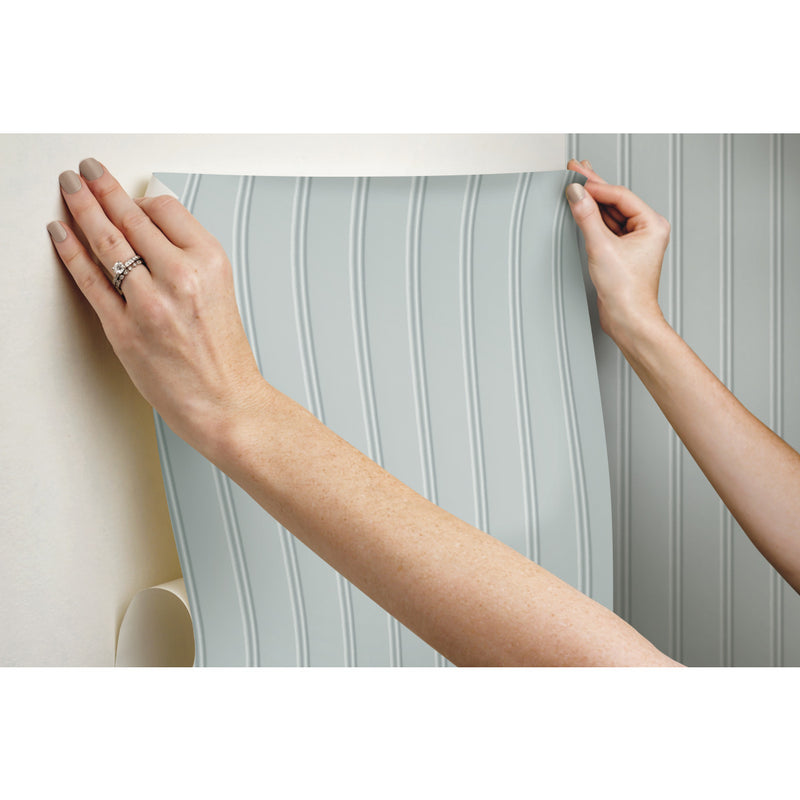 media image for Beadboard Peel & Stick Wallpaper in Grey by York Wallcoverings 25