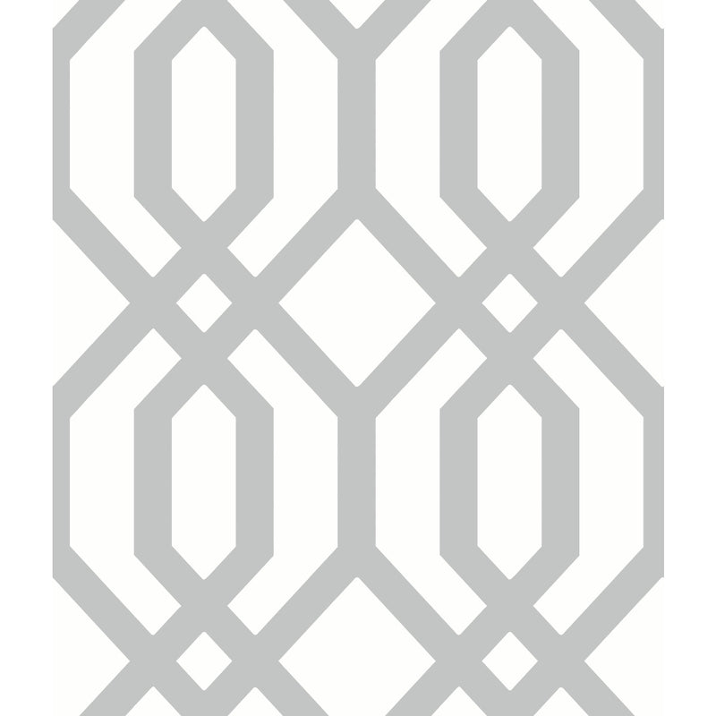 media image for Gazebo Lattice Peel & Stick Wallpaper in Grey by York Wallcoverings 261