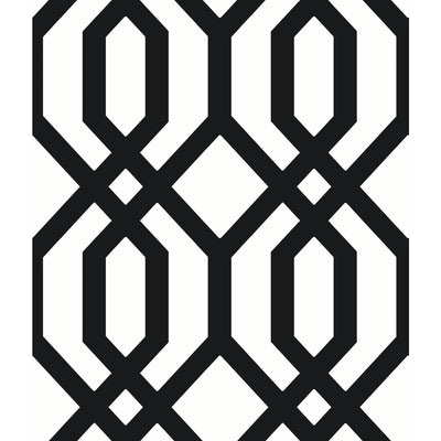 product image of sample gazebo lattice peel stick wallpaper in black and white by york wallcoverings 1 515