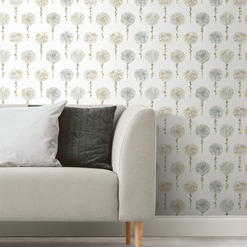 media image for Mum Floral Peel & Stick Wallpaper in Grey by York Wallcoverings 26