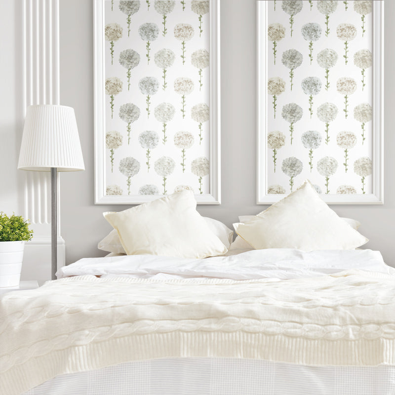 media image for Mum Floral Peel & Stick Wallpaper in Grey by York Wallcoverings 212