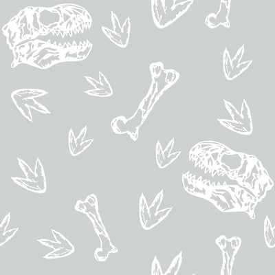 product image for Dinosaur Bones Peel & Stick Wallpaper in Grey by York Wallcoverings 20
