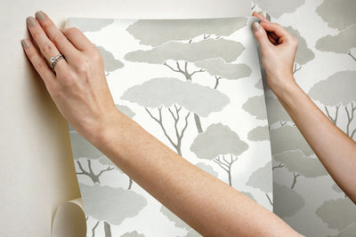 product image for Umbrella Pines White Peel & Stick Wallpaper by RoomMates for York Wallcoverings 5