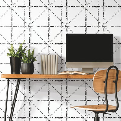 product image for Diamond Grid Specks Black Peel & Stick Wallpaper by York Wallcoverings 56