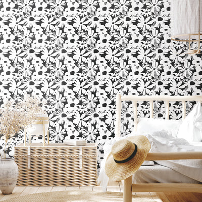 product image for Daisy Chain Black Peel & Stick Wallpaper by York Wallcoverings 16