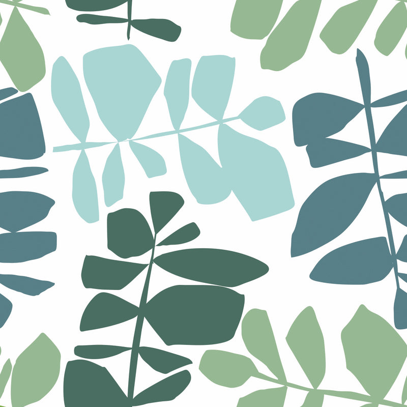 media image for Leaf Sprigs Green Peel & Stick Wallpaper by York Wallcoverings 264