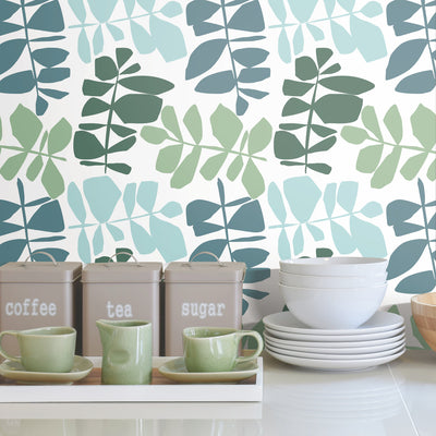 product image for Leaf Sprigs Green Peel & Stick Wallpaper by York Wallcoverings 45