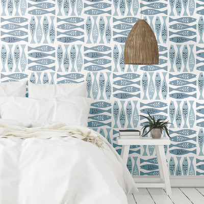 product image for Sardinia Blue Peel & Stick Wallpaper by York Wallcoverings 57