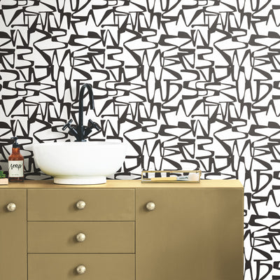product image for Enigmatic Black Peel & Stick Wallpaper by York Wallcoverings 98
