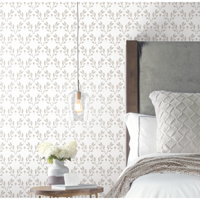 media image for Rose Lindo Dawn Taupe Peel & Stick Wallpaper by York Wallcoverings 269