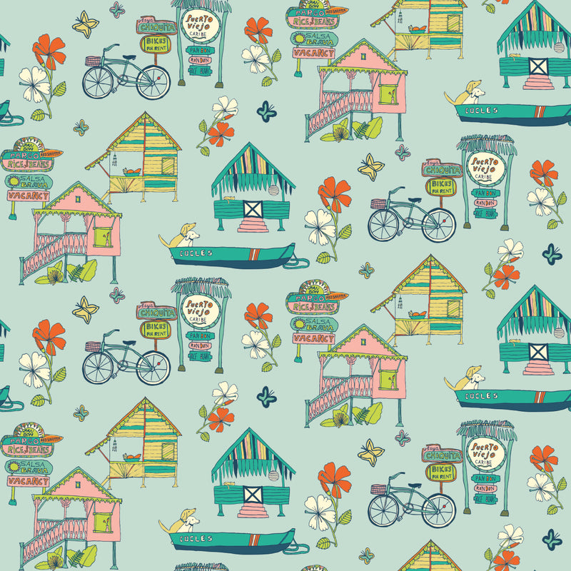 media image for Caribbean Teal Peel & Stick Wallpaper by RoomMates for York Wallcoverings 228