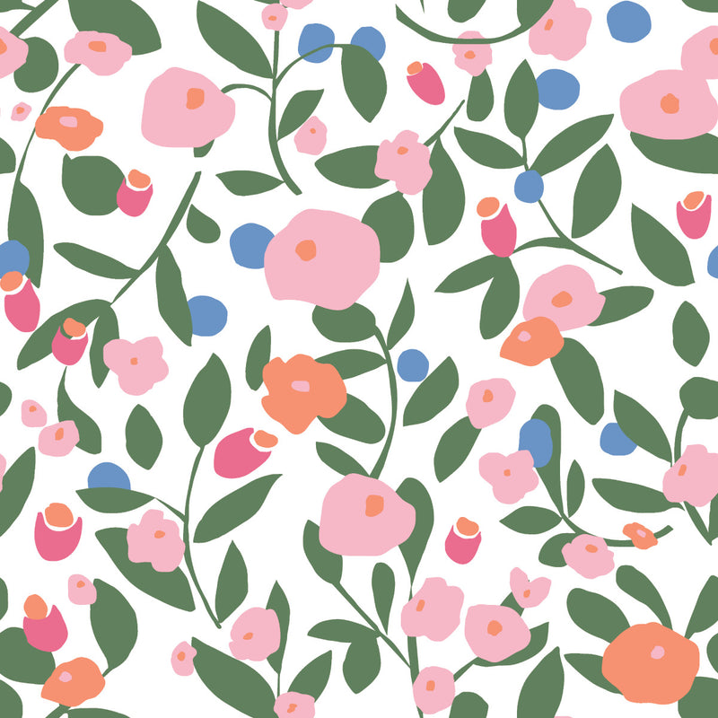 media image for Kensington Garden Pink Peel & Stick Wallpaper by RoomMates for York Wallcoverings 257