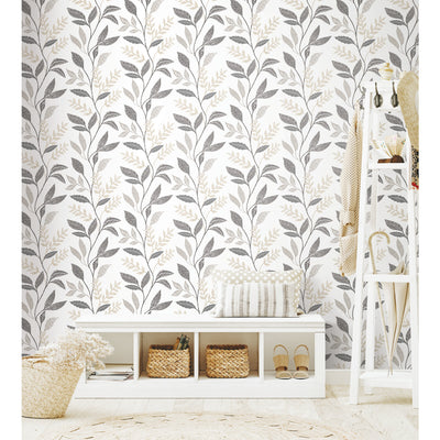 product image for Cottage Vine Grey Peel & Stick Wallpaper by RoomMates for York Wallcoverings 40