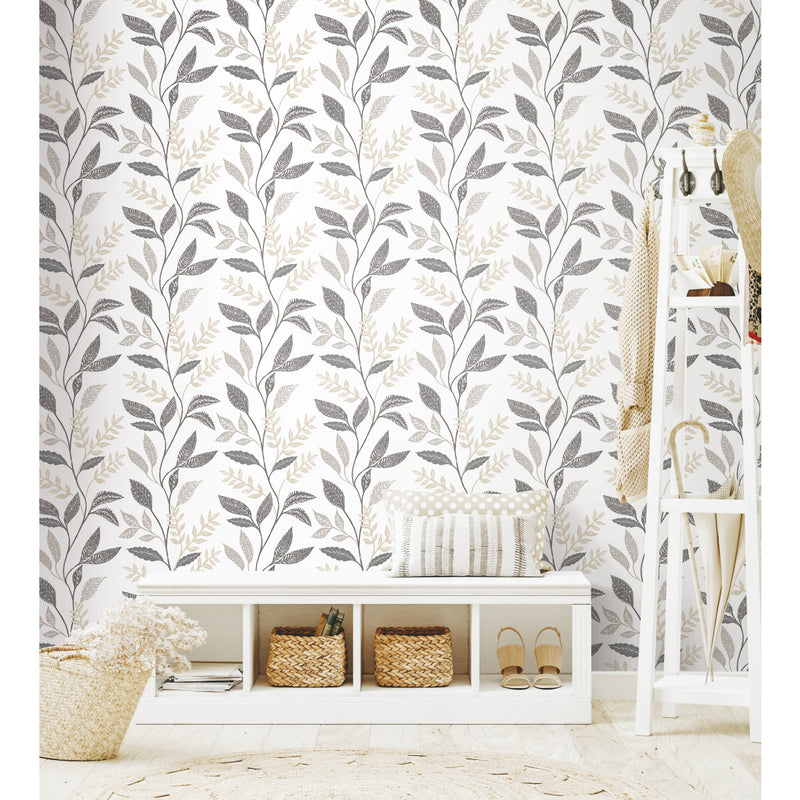 media image for Cottage Vine Grey Peel & Stick Wallpaper by RoomMates for York Wallcoverings 224